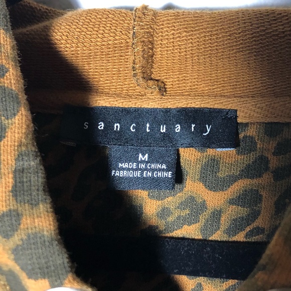 Leopard/Cheetah Print Hooded Sanctuary Sweatshirt - Picture 2 of 5